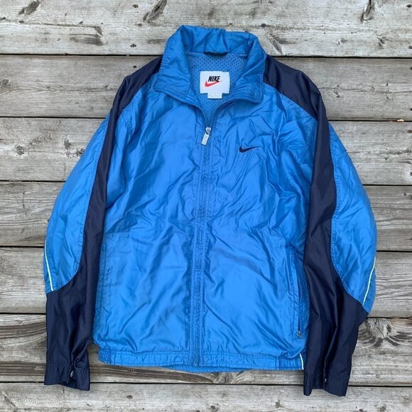 Vintage 90s Nike Jacket Varisty Blue Medium - Picture 2 of 8